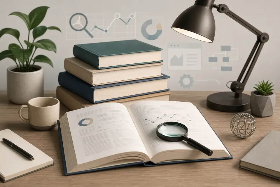 Подборка книг по SEO на рабочем столе